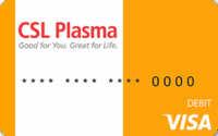 CSL Plasma Prepaid Debit Visa Card